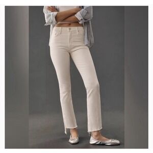 Mother The Insider Crop Step Fray in Cream Puff Sz 24